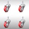 Service Caster 3 Inch SS Red Polyurethane Wheel Swivel 3/8 Inch Threaded Stem Caster Set SCC SCC-SSTS20S314-PPUB-RED-381615-4 - alternate 1